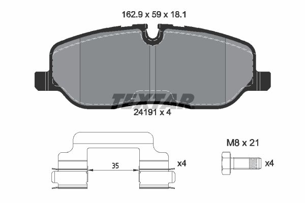 TEXTAR 2419181 Brake Pad Set, disc brake