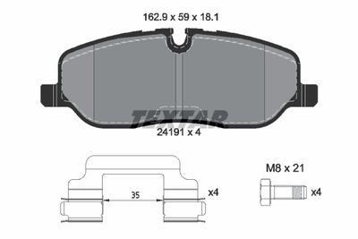 Brake Pad Set, disc brake TEXTAR 2419181