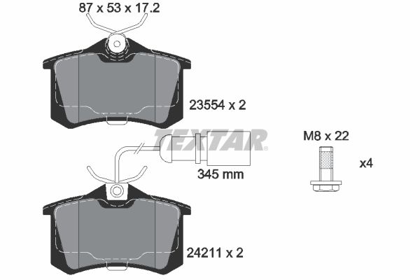 TEXTAR 2421101 Brake Pad Set, disc brake