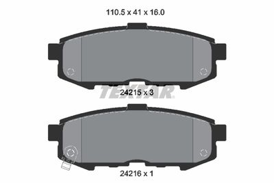 Brake Pad Set, disc brake TEXTAR 2421501