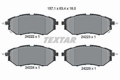 Brake Pad Set, disc brake TEXTAR 2422201