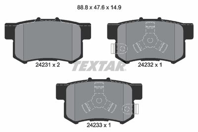 Brake Pad Set, disc brake TEXTAR 2423101