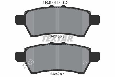 Brake Pad Set, disc brake TEXTAR 2424001