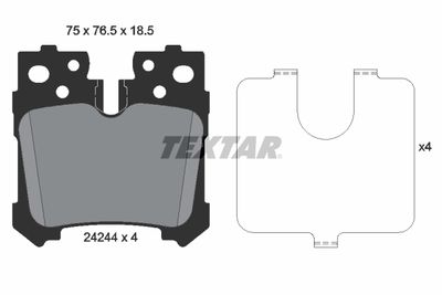 Brake Pad Set, disc brake TEXTAR 2424401