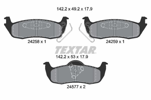 TEXTAR 2425801 Brake Pad Set, disc brake