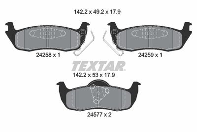 Brake Pad Set, disc brake TEXTAR 2425801