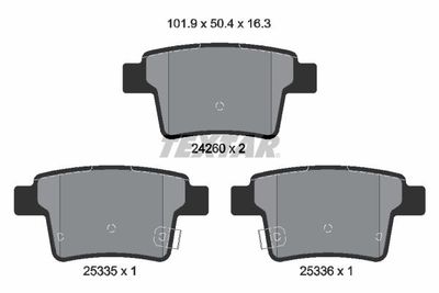 Brake Pad Set, disc brake TEXTAR 2426001