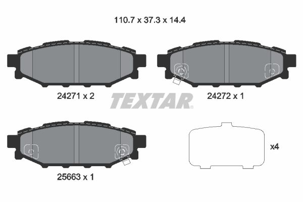 TEXTAR 2427101 Brake Pad Set, disc brake