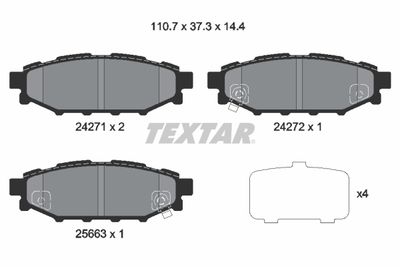Brake Pad Set, disc brake TEXTAR 2427101