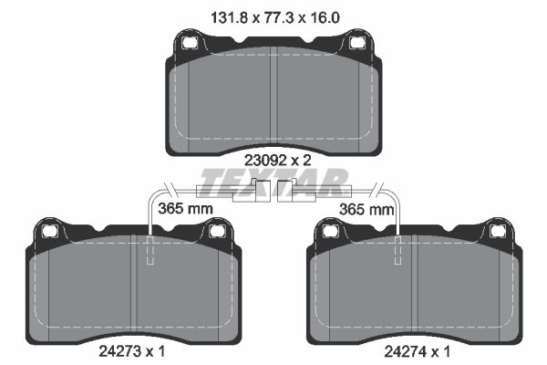 TEXTAR 2427301 Brake Pad Set, disc brake