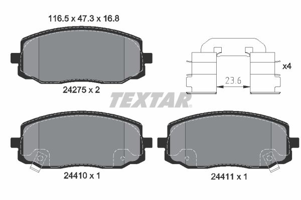 TEXTAR 2427501 Brake Pad Set, disc brake