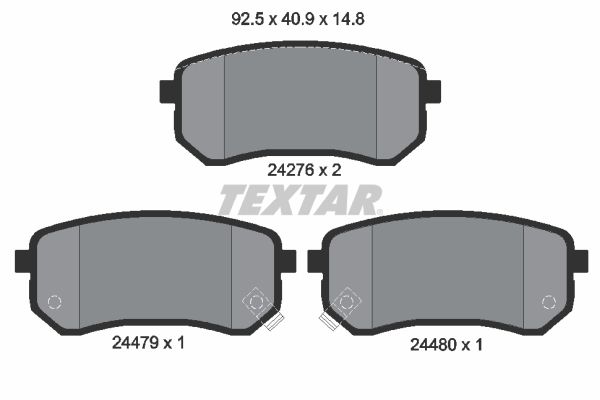 TEXTAR 2427601 Brake Pad Set, disc brake