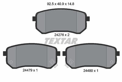 Brake Pad Set, disc brake TEXTAR 2427601