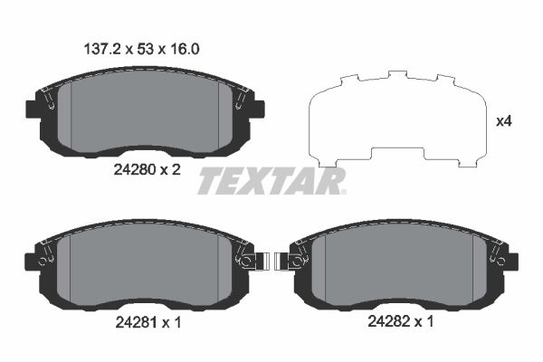 TEXTAR 2428001 Brake Pad Set, disc brake