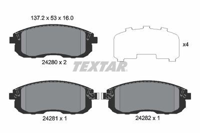 Brake Pad Set, disc brake TEXTAR 2428001