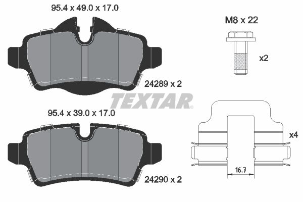 TEXTAR 2428901 Brake Pad Set, disc brake