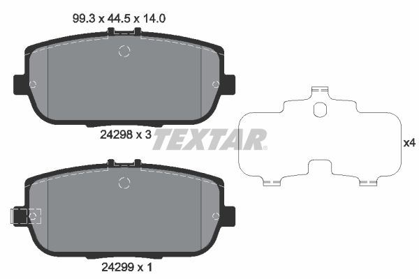 TEXTAR 2429801 Brake Pad Set, disc brake
