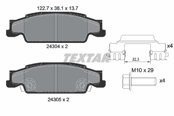 TEXTAR 2430402 Brake Pad Set, disc brake