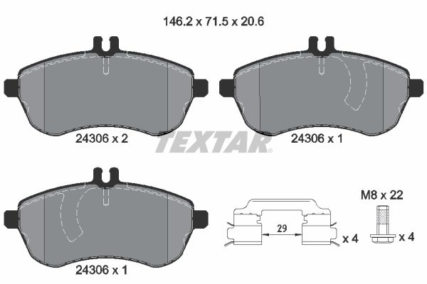TEXTAR 2430602 Brake Pad Set, disc brake