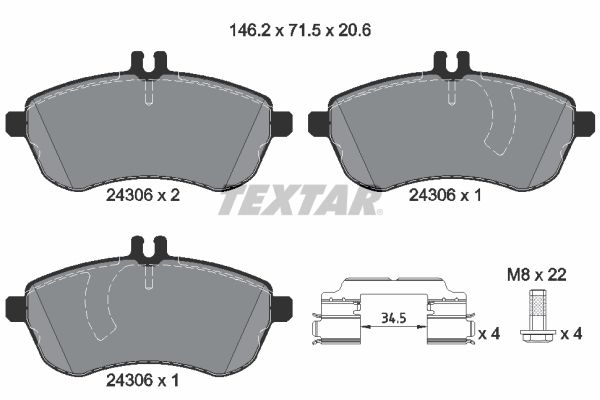 TEXTAR 2430603 Brake Pad Set, disc brake