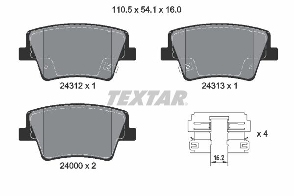 TEXTAR 2431201 Brake Pad Set, disc brake