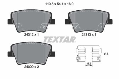 Brake Pad Set, disc brake TEXTAR 2431201