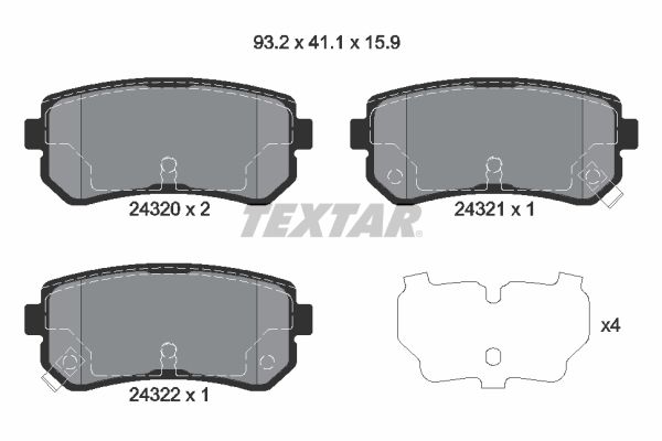 TEXTAR 2432001 Brake Pad Set, disc brake