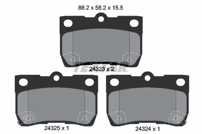 Brake Pad Set, disc brake TEXTAR 2432301