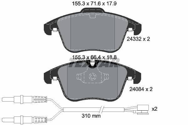 TEXTAR 2433201 Brake Pad Set, disc brake