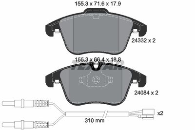 Brake Pad Set, disc brake TEXTAR 2433201