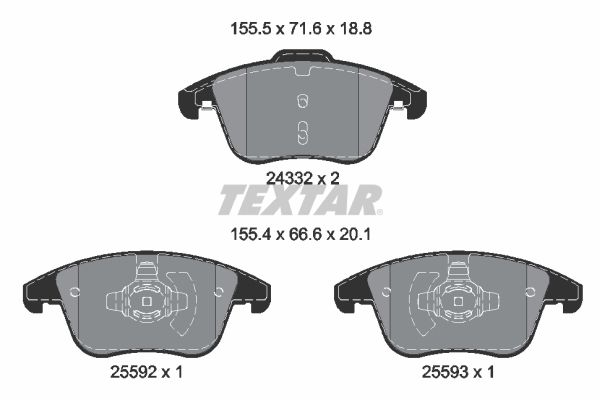 TEXTAR 2433205 Brake Pad Set, disc brake