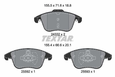 Brake Pad Set, disc brake TEXTAR 2433205