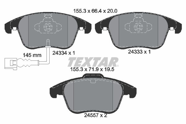 TEXTAR 2433401 Brake Pad Set, disc brake