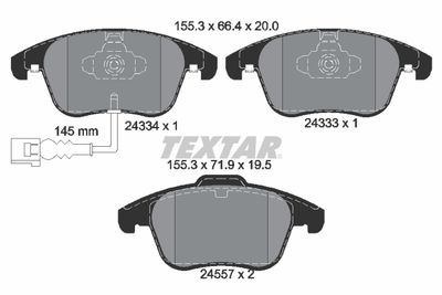Brake Pad Set, disc brake TEXTAR 2433401