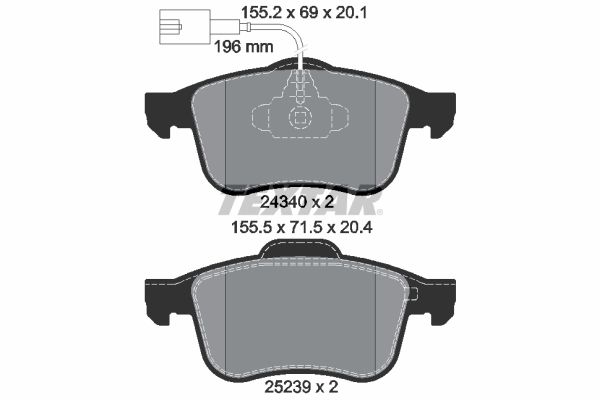 TEXTAR 2434001 Brake Pad Set, disc brake