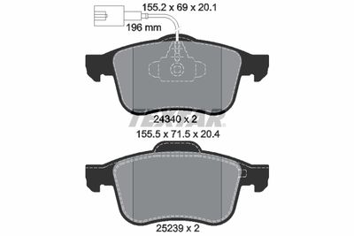 Brake Pad Set, disc brake TEXTAR 2434001