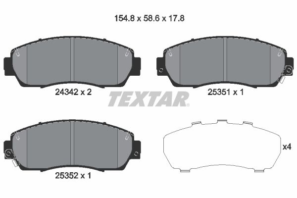TEXTAR 2434201 Brake Pad Set, disc brake