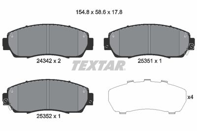 Brake Pad Set, disc brake TEXTAR 2434201