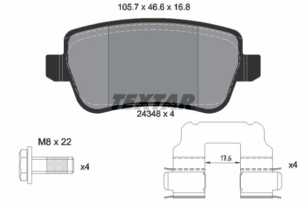 TEXTAR 2434801 Brake Pad Set, disc brake