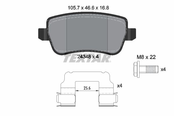 TEXTAR 2434802 Brake Pad Set, disc brake
