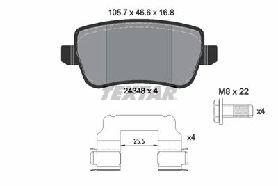 Brake Pad Set, disc brake TEXTAR 2434802