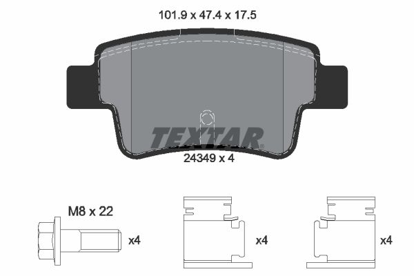 TEXTAR 2434901 Brake Pad Set, disc brake
