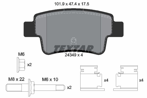 TEXTAR 2434903 Brake Pad Set, disc brake