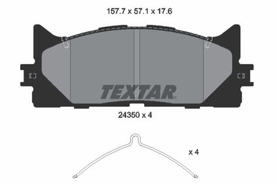 Brake Pad Set, disc brake TEXTAR 2435001