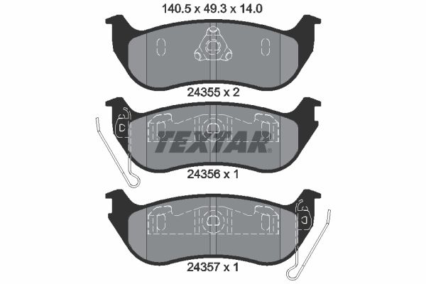 TEXTAR 2435501 Brake Pad Set, disc brake