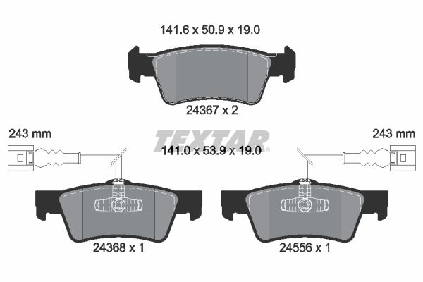 TEXTAR 2436701 Brake Pad Set, disc brake