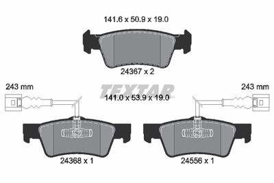 Brake Pad Set, disc brake TEXTAR 2436701