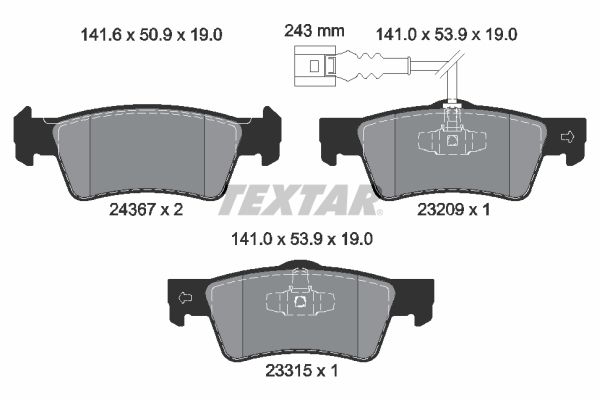 TEXTAR 2436704 Brake Pad Set, disc brake