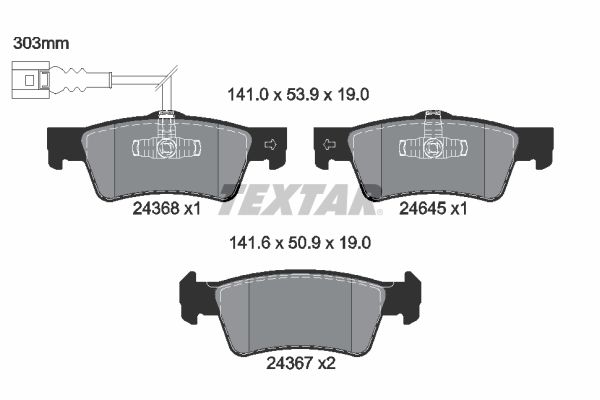TEXTAR 2436801 Brake Pad Set, disc brake