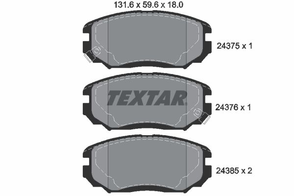 TEXTAR 2437501 Brake Pad Set, disc brake